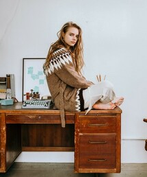 Auntie Rosa Holiday | ノルディックロングガウン/ウールブレンド(カーディガン/ボレロ)