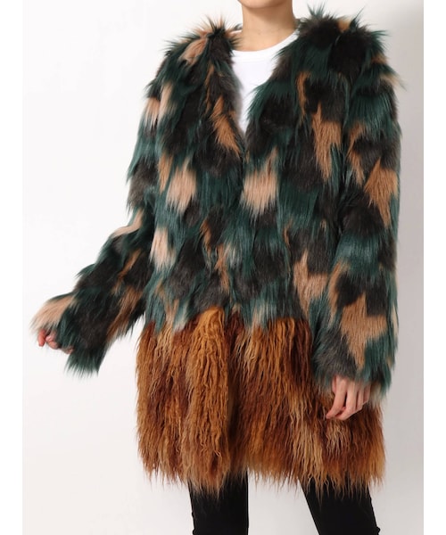 MURUA（ムルーア）の「ミックスフェイクファーコート（その他アウター