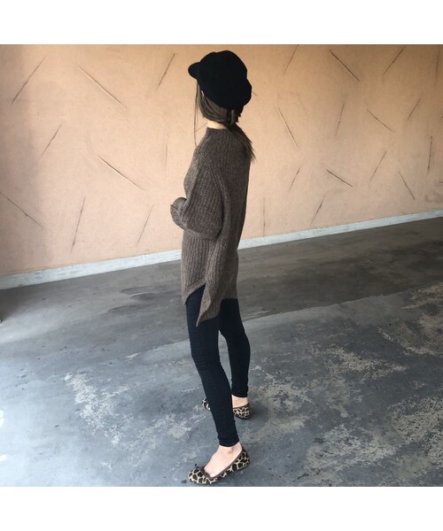 copine(コピン)の「再々入荷!ゆるっと可愛いオーバーサイズ!プチハイネック裾スリットざっくりニット(3color)(ニット/セーター・レディース・その他)」の11枚目の写真