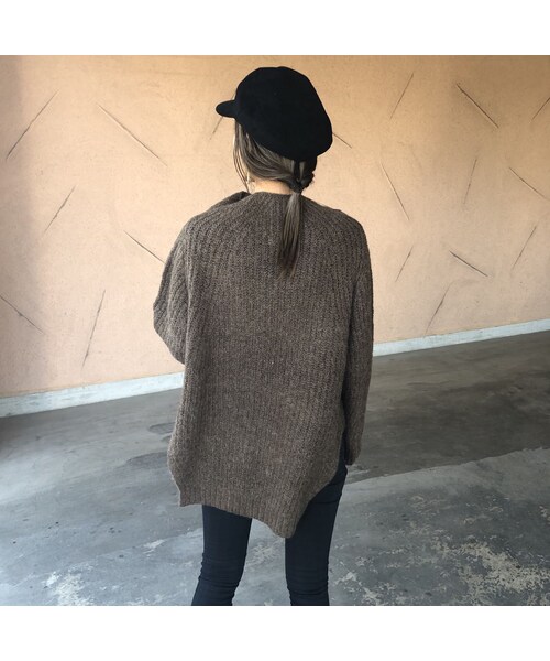 copine(コピン)の「再々入荷!ゆるっと可愛いオーバーサイズ!プチハイネック裾スリットざっくりニット(3color)(ニット/セーター・レディース・その他)」の13枚目の写真