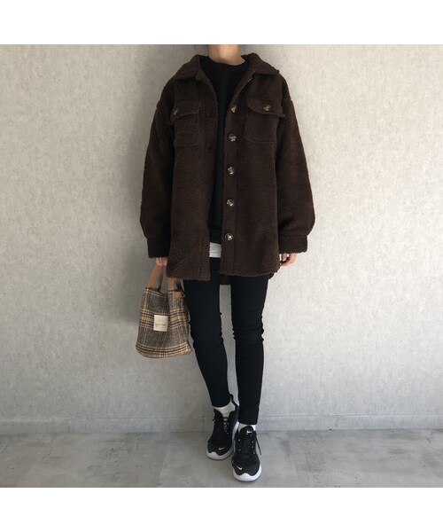 copine（コピン）の「再入荷！ビッグシルエット！裏地付きボアビッグシャツブルゾン（その他アウター・レディース・その他）」の2枚目の写真