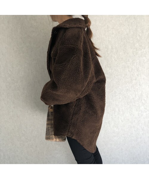 copine（コピン）の「再入荷！ビッグシルエット！裏地付きボアビッグシャツブルゾン（その他アウター・レディース・その他）」の6枚目の写真