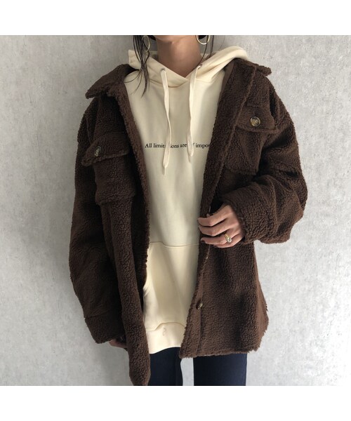 copine（コピン）の「再入荷！ビッグシルエット！裏地付きボアビッグシャツブルゾン（その他アウター・レディース・その他）」の8枚目の写真