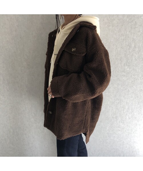 copine（コピン）の「再入荷！ビッグシルエット！裏地付きボアビッグシャツブルゾン（その他アウター・レディース・その他）」の9枚目の写真