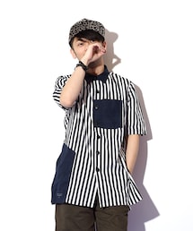 VIRGOwearworks | G-staff shirts ストライプ ロング 半袖シャツ(トップス)