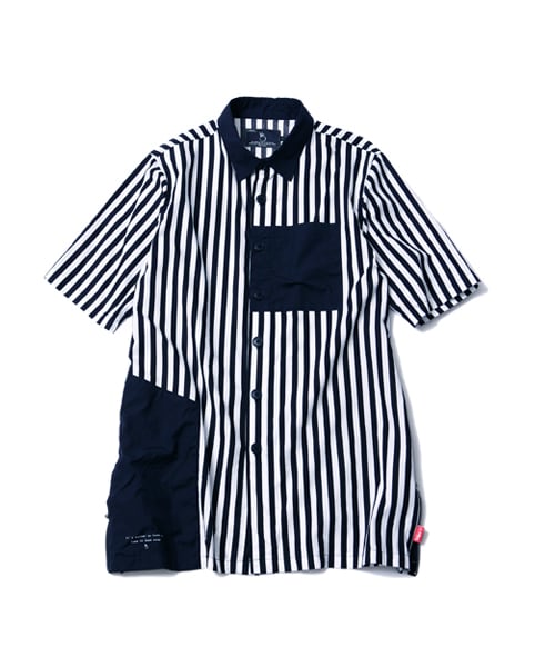 VIRGOwearworks（ヴァルゴウェアワークス）の「G-staff shirts ストライプ ロング 半袖シャツ（トップス・メンズ・BEIGE/NAVY/BLACK）」の2枚目の写真