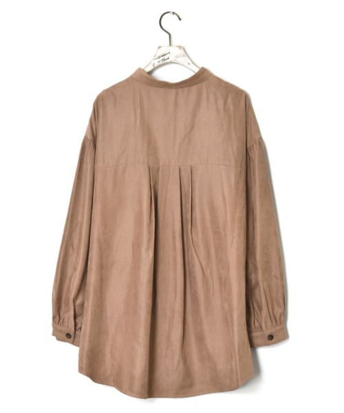 w closet(ダブルクローゼット)の「【Alley】スタンドカラーフラップポケットBIGシャツ(トップス・レディース・Lベージュ/サックス/グレージュ・FREE/M/L)」の7枚目の写真