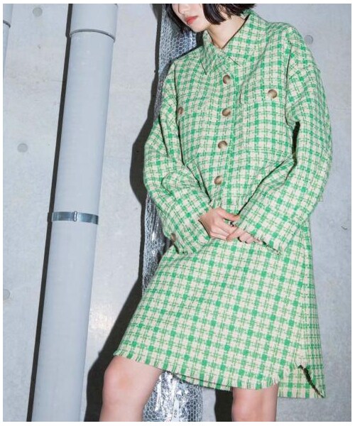 w closet（ダブルクローゼット）の「【Alley】 千鳥裾ラウンドミニスカート（スカート・レディース・Lベージュ/ブラウン・FREE）」の13枚目の写真