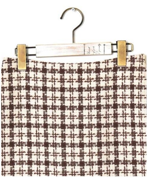 w closet（ダブルクローゼット）の「【Alley】 千鳥裾ラウンドミニスカート（スカート・レディース・Lベージュ/ブラウン・FREE）」の5枚目の写真