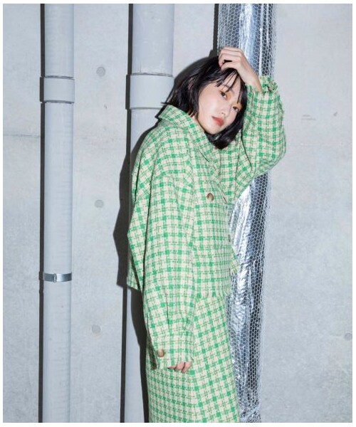 w closet（ダブルクローゼット）の「【Alley】千鳥ショートジャケット羽織り（ジャケット/アウター・レディース・ベージュ/ブラウン・FREE）」の15枚目の写真