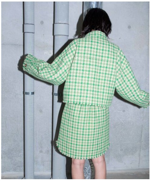 w closet（ダブルクローゼット）の「【Alley】千鳥ショートジャケット羽織り（ジャケット/アウター・レディース・ベージュ/ブラウン・FREE）」の17枚目の写真