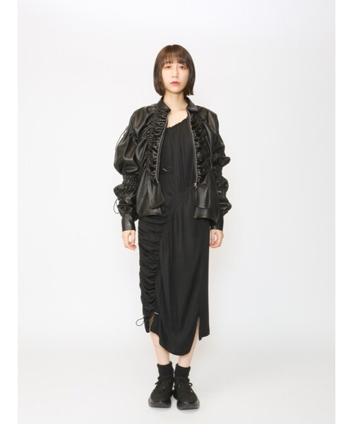 AKIKOAOKI（アキコアオキ）の「フェイクレザージッパーシャツ（）」 - WEAR