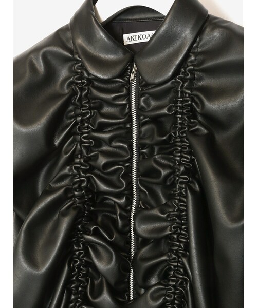 AKIKOAOKI（アキコアオキ）の「フェイクレザージッパーシャツ（）」 - WEAR