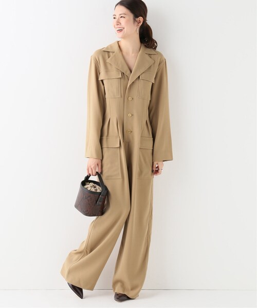 auralee TWIST WOOL BARATHEA JUMPSUIT-