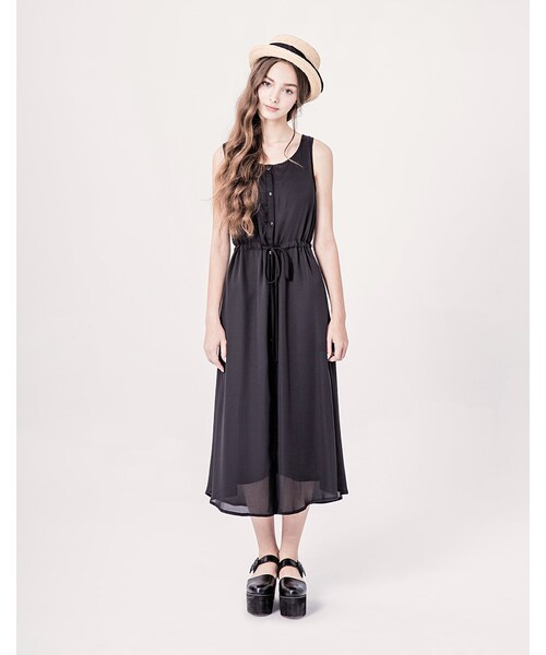 PAZZO（パッゾ）の「歐美率性簡約背心洋裝（ワンピース/ドレス・レディース・白/黑・S/M/L）」の10枚目の写真