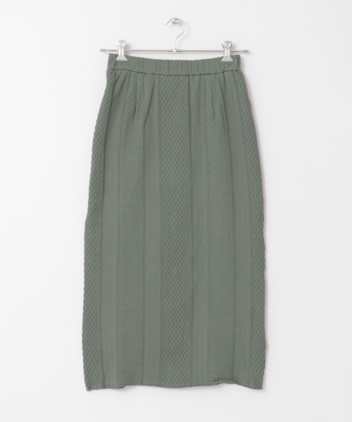 URBAN RESEARCH（アーバンリサーチ）の「羅紋緹花棉質裙（スカート・レディース・象牙白/卡其綠・FREE）」の2枚目の写真