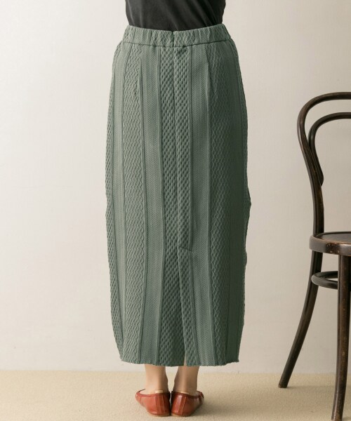 URBAN RESEARCH（アーバンリサーチ）の「羅紋緹花棉質裙（スカート・レディース・象牙白/卡其綠・FREE）」の13枚目の写真