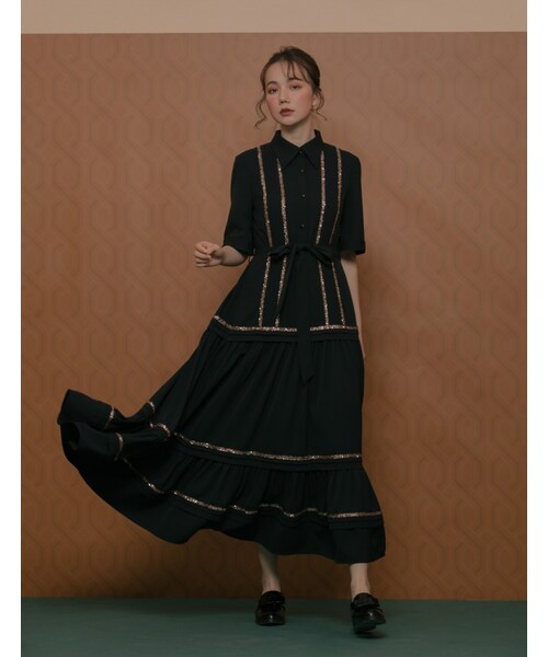 Marjorie マージョリー の 聚光燈 亮片綴飾壓摺造型洋裝 ワンピース ドレス Wear