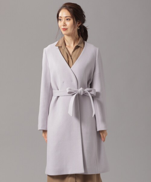 Andemiu（アンデミュウ）の「ノーカラーモッサコート（ジャケット/アウター・ライトグレー/キャメル/ライトブルー）」の9枚目の写真