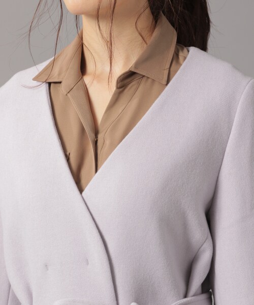Andemiu（アンデミュウ）の「ノーカラーモッサコート（ジャケット/アウター・ライトグレー/キャメル/ライトブルー）」の12枚目の写真