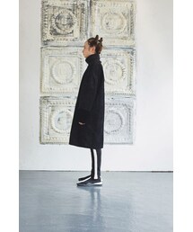 R13/アールサーティーン、缶バッジ付ロングコート、切りっぱなし加工、ゆったりめ 3wayキルティングロングコート - ベルーナ【公式】