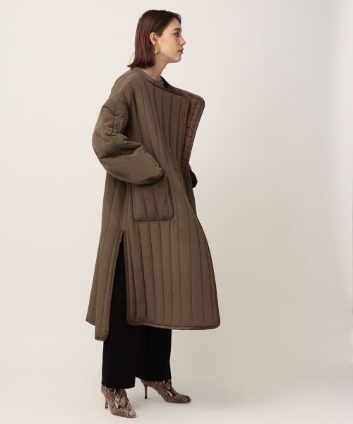 極美品✨️￥17万　カオス　シルクキルティングコート　中綿　リバーシブル　カーキ Chaos（カオス）の「シルクキルティングコート（）」 - WEAR