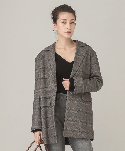 [美品]Curensology グレンチェック リネンジャケット Curensology（カレンソロジー）の「Curensology(カレンソロジー