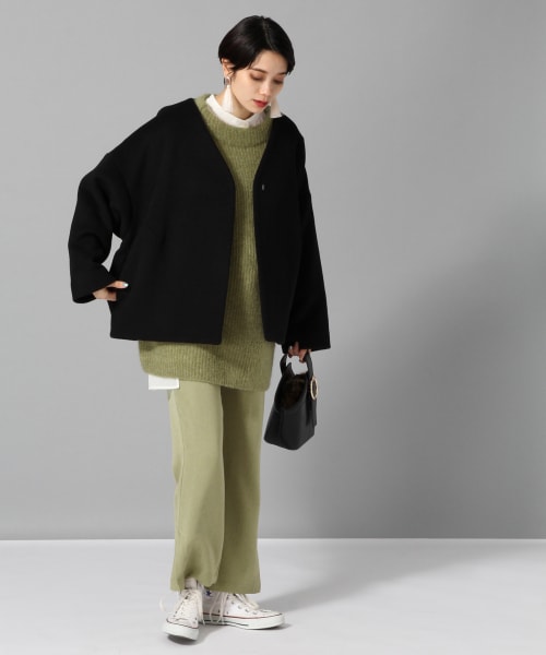 JEANASIS(ジーナシス)の「サイドベンツストレートパンツ(パンツ・ベージュ()/ブラウン()/グリーン()/ネイビー())」の8枚目の写真