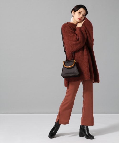 JEANASIS(ジーナシス)の「サイドベンツストレートパンツ(パンツ・ベージュ()/ブラウン()/グリーン()/ネイビー())」の6枚目の写真