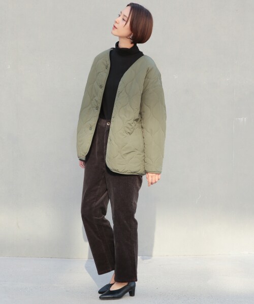 LEPSIM(レプシィム)の「リバーライトボアコート(ジャケット/アウター・キナリ×カーキ/グレージュ×ブラック/ブラウン×キャメル)」の8枚目の写真