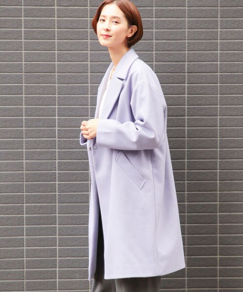 LEPSIM（レプシィム）の「ＴＲチェスターコート（ジャケット/アウター・ブラック/グレージュ/ブラウン/スモーキーパープル）」の12枚目の写真