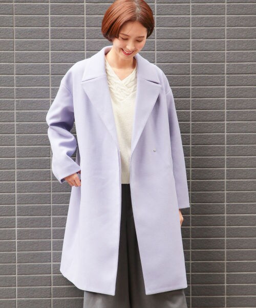 LEPSIM（レプシィム）の「ＴＲチェスターコート（ジャケット/アウター・ブラック/グレージュ/ブラウン/スモーキーパープル）」の11枚目の写真