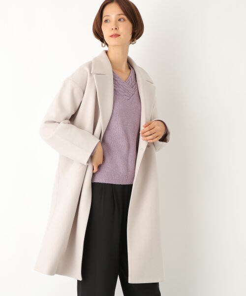 LEPSIM（レプシィム）の「ＴＲチェスターコート（ジャケット/アウター・ブラック/グレージュ/ブラウン/スモーキーパープル）」の2枚目の写真