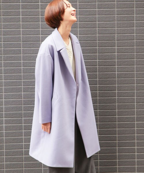 LEPSIM（レプシィム）の「ＴＲチェスターコート（ジャケット/アウター・ブラック/グレージュ/ブラウン/スモーキーパープル）」の4枚目の写真