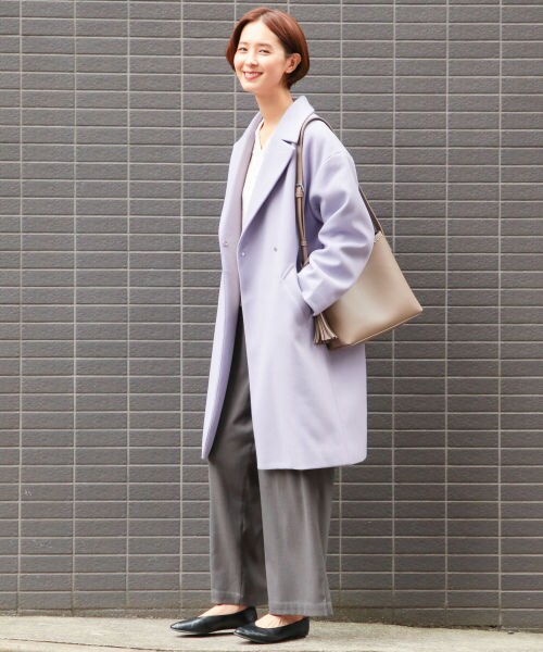 LEPSIM（レプシィム）の「ＴＲチェスターコート（ジャケット/アウター・ブラック/グレージュ/ブラウン/スモーキーパープル）」の15枚目の写真