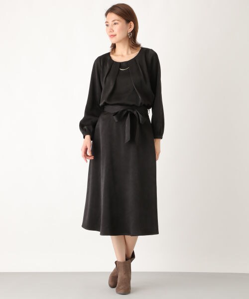 LEPSIM（レプシィム）の「コウタクフレアスカート（スカート・ブラック/グレージュ/サックス）」の4枚目の写真