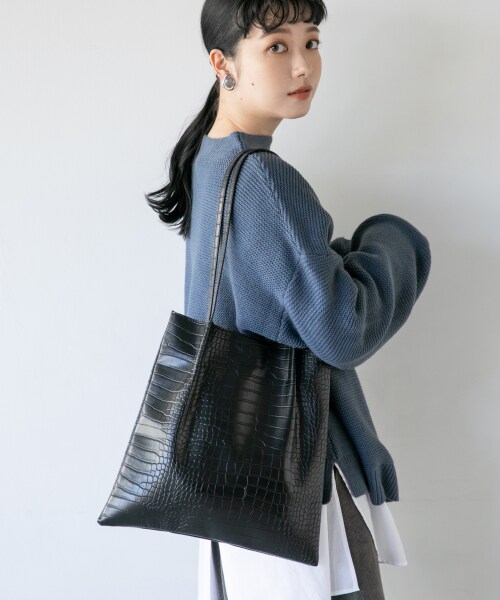 LOWRYS FARM（ローリーズファーム）の「ＦＬトートＢＡＧ（バッグ・アイボリー/ブラック/ブラウン）」の2枚目の写真