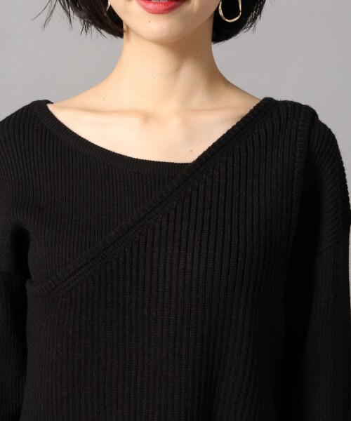 LOWRYS FARM（ローリーズファーム）の「リブアシメ２Ｐプルオーバー（トップス・アイボリー/ブラック/ブラウン/グリーン）」の11枚目の写真