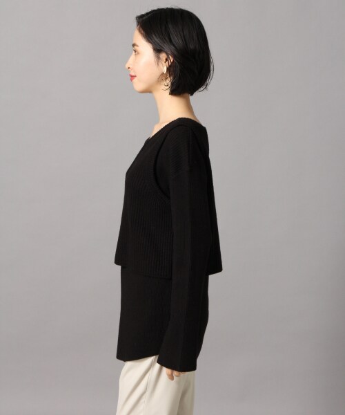 LOWRYS FARM（ローリーズファーム）の「リブアシメ２Ｐプルオーバー（トップス・アイボリー/ブラック/ブラウン/グリーン）」の9枚目の写真