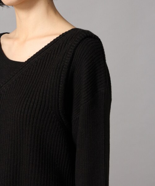 LOWRYS FARM（ローリーズファーム）の「リブアシメ２Ｐプルオーバー（トップス・アイボリー/ブラック/ブラウン/グリーン）」の12枚目の写真