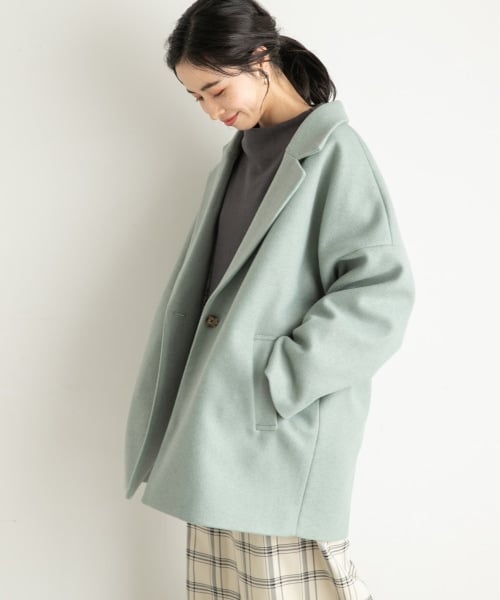 LOWRYS FARM（ローリーズファーム）の「ユルジャケット（ジャケット/アウター・モカ/グレージュ/チャコールグレー/【WEB限定着丈cm長め】モカ/グリーン/【WEB限定着丈cm長め】グリーン）」の8枚目の写真