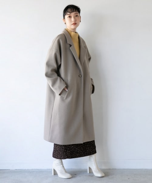 LOWRYS FARM（ローリーズファーム）の「ユルジャケット（ジャケット/アウター・モカ/グレージュ/チャコールグレー/【WEB限定着丈cm長め】モカ/グリーン/【WEB限定着丈cm長め】グリーン）」の4枚目の写真