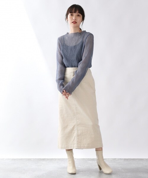 LOWRYS FARM（ローリーズファーム）の「ストレッチヒールブーツ（シューズ・アイボリー/ブラック/ブラウン/オブリークトゥアイボリー/オブリークトゥブラック/オブリークトゥブラウン）」の12枚目の写真