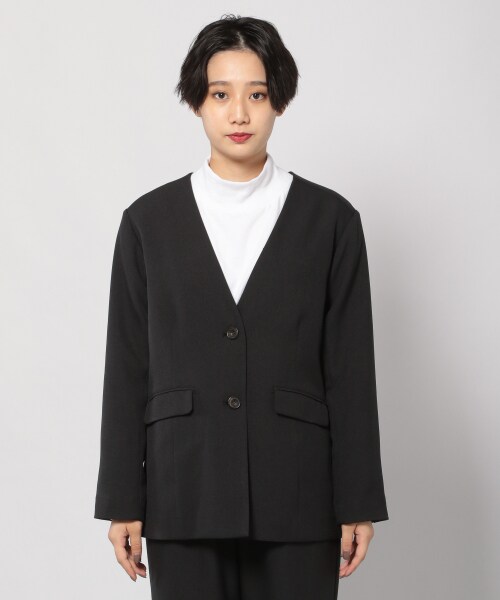 PAGEBOY（ページボーイ）の「セットアップノーカラージャケット【25番色のみWEB限定カラー】（ジャケット/アウター・グレージュ/チャコールグレー/【WEB限定】ピンク/ブラウン）」の17枚目の写真