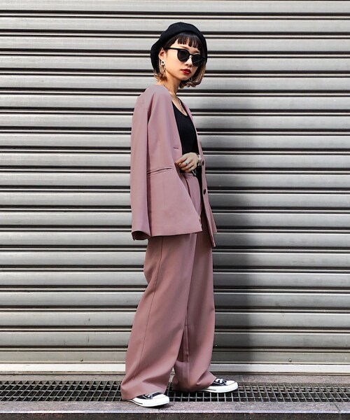 PAGEBOY（ページボーイ）の「セットアップノーカラージャケット【25番色のみWEB限定カラー】（ジャケット/アウター・グレージュ/チャコールグレー/【WEB限定】ピンク/ブラウン）」の15枚目の写真
