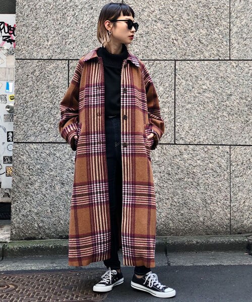 PAGEBOY（ページボーイ）の「ＢＩＧチェックステンカラーコート（ジャケット/アウター・ブラック/ダークブラウン/ネイビー）」の14枚目の写真