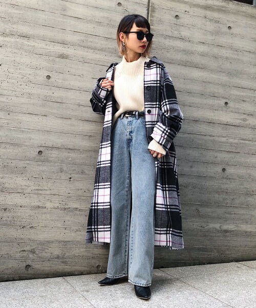 PAGEBOY（ページボーイ）の「ＢＩＧチェックステンカラーコート（ジャケット/アウター・ブラック/ダークブラウン/ネイビー）」の9枚目の写真