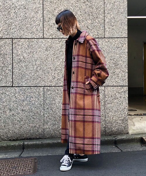 PAGEBOY（ページボーイ）の「ＢＩＧチェックステンカラーコート（ジャケット/アウター・ブラック/ダークブラウン/ネイビー）」の13枚目の写真