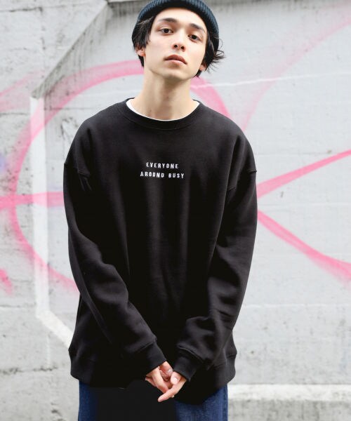 RAGEBLUE（レイジブルー）の「両面起毛ビッグスウェットプリントクルー（トップス・ブラウン系）」の4枚目の写真