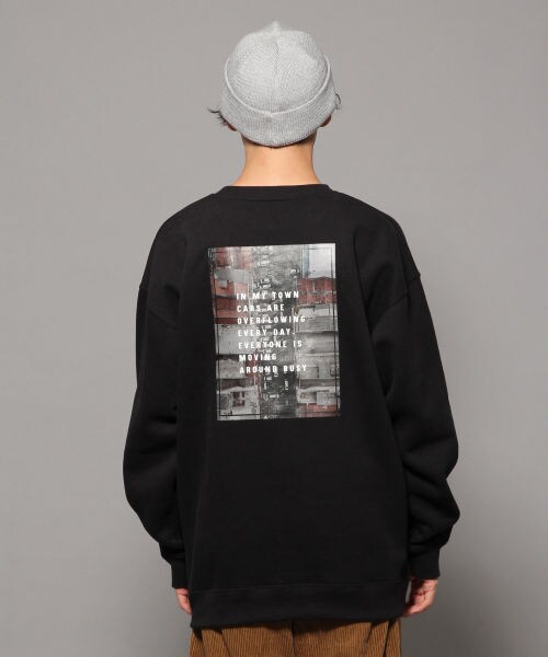 RAGEBLUE（レイジブルー）の「両面起毛ビッグスウェットプリントクルー（トップス・ブラウン系）」の13枚目の写真